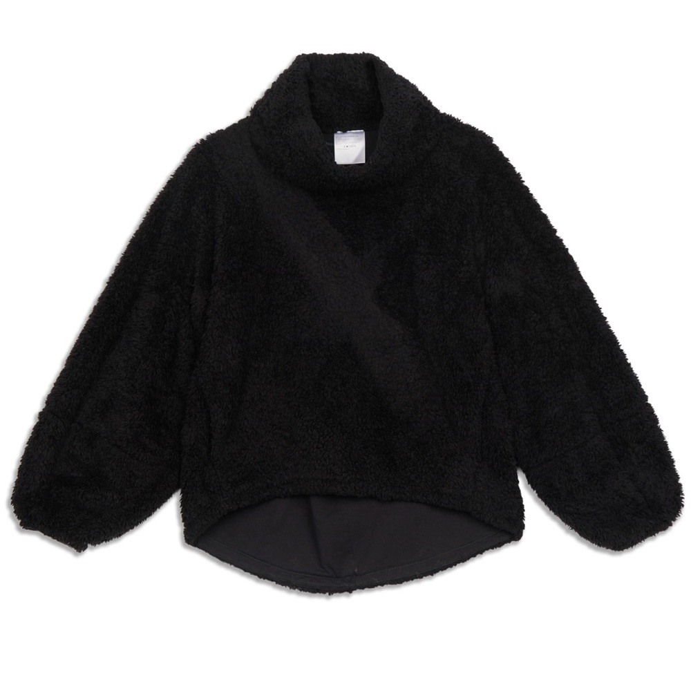 Lululemon black sherpa pull over jacket with front pocket